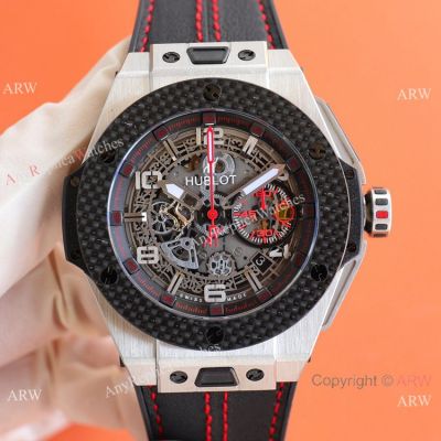 Super Clone Hublot Big Bang UNICO Ferrari Titanium Watch Schedoni Leather Strap